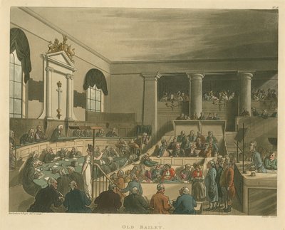 Old Bailey, 1809 de Pugin and Rowlandson